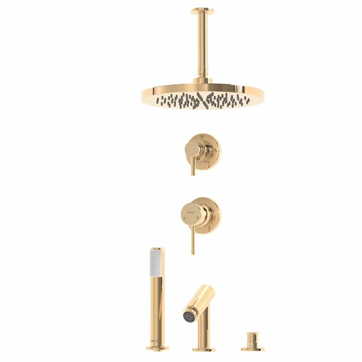 شیر حمام توکار لاکچری کلار مدل فلور تیپ 5 طلایی